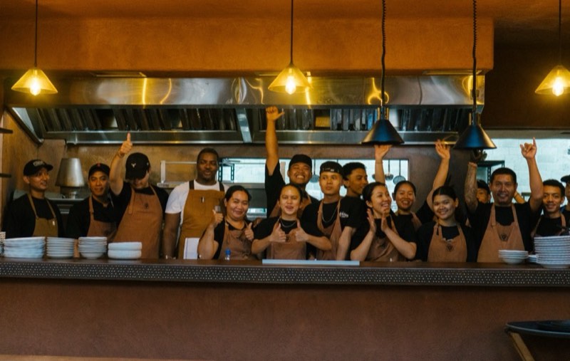 The Jannah team at the open kitchen